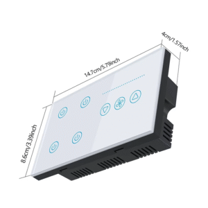 White Smart Fan Light Switch Dimensions Sizes Installation Measurements