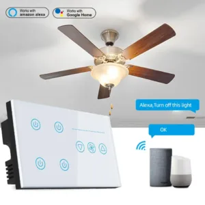 Smart Fan Light Switch Voice Control Alexa Google Home Smart Speaker Ceiling Fan