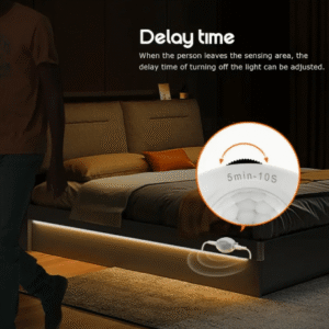 Motion Sensor LED Strip Adjustable Delay Time Under Bed Lighting Smart Home