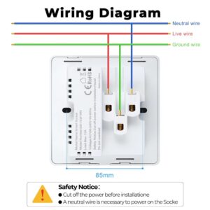 Universal Wall Socket Wiring Diagram Neutral Live Ground 13A Installation Guide
