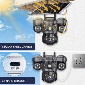 3 Lens Solar 4G+Wifi IP65 Camera